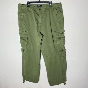 Vintage 90s Ochenta Green Cargo Pants 42 Featival Streetqear Grunge Retro Boho